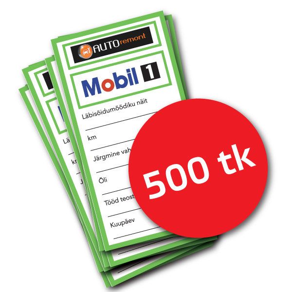 500tk Õlivahetuse kleebist teie logoga