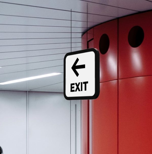 Double sided ultra thin informational sign